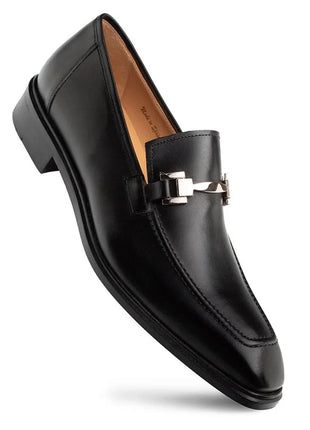 Mezlan Barsotti Black Hand-Burnished Calfskin Ornament Slip On Loafers