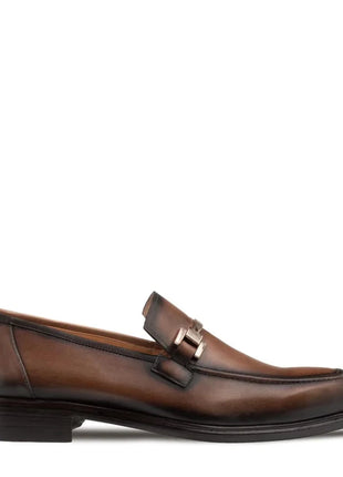 Mezlan Barsotti Chocolate Hand-Burnished Calfskin Ornament Slip On Loafers