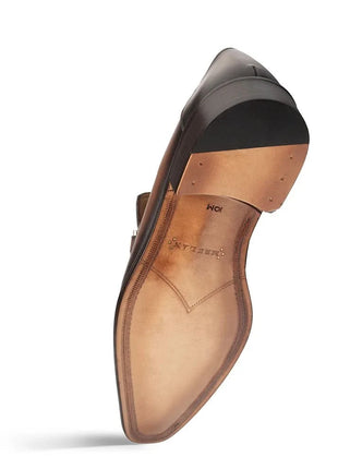 Mezlan Barsotti Chocolate Hand-Burnished Calfskin Ornament Slip On Loafers