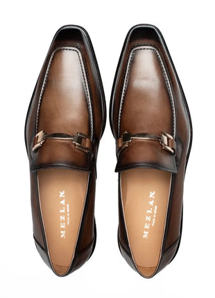 Mezlan Barsotti Chocolate Hand-Burnished Calfskin Ornament Slip On Loafers
