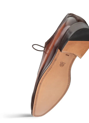 Mezlan Brown & Taupe Multi-Tone Calfskin Suede Oxford Dress Shoes