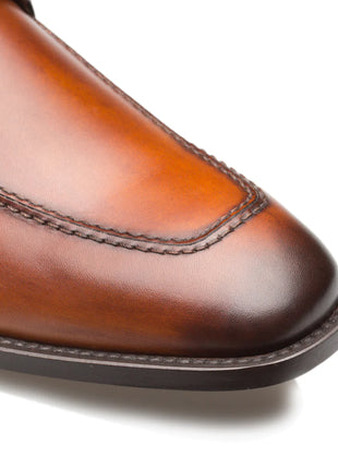 Mezlan Mens Solid Cognac Brown Lace-up Oxford Apron Toe Leather Dress Shoes