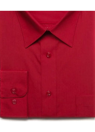 Marquis Mens Classic Fit Solid Red Cotton Blend Dress Shirt
