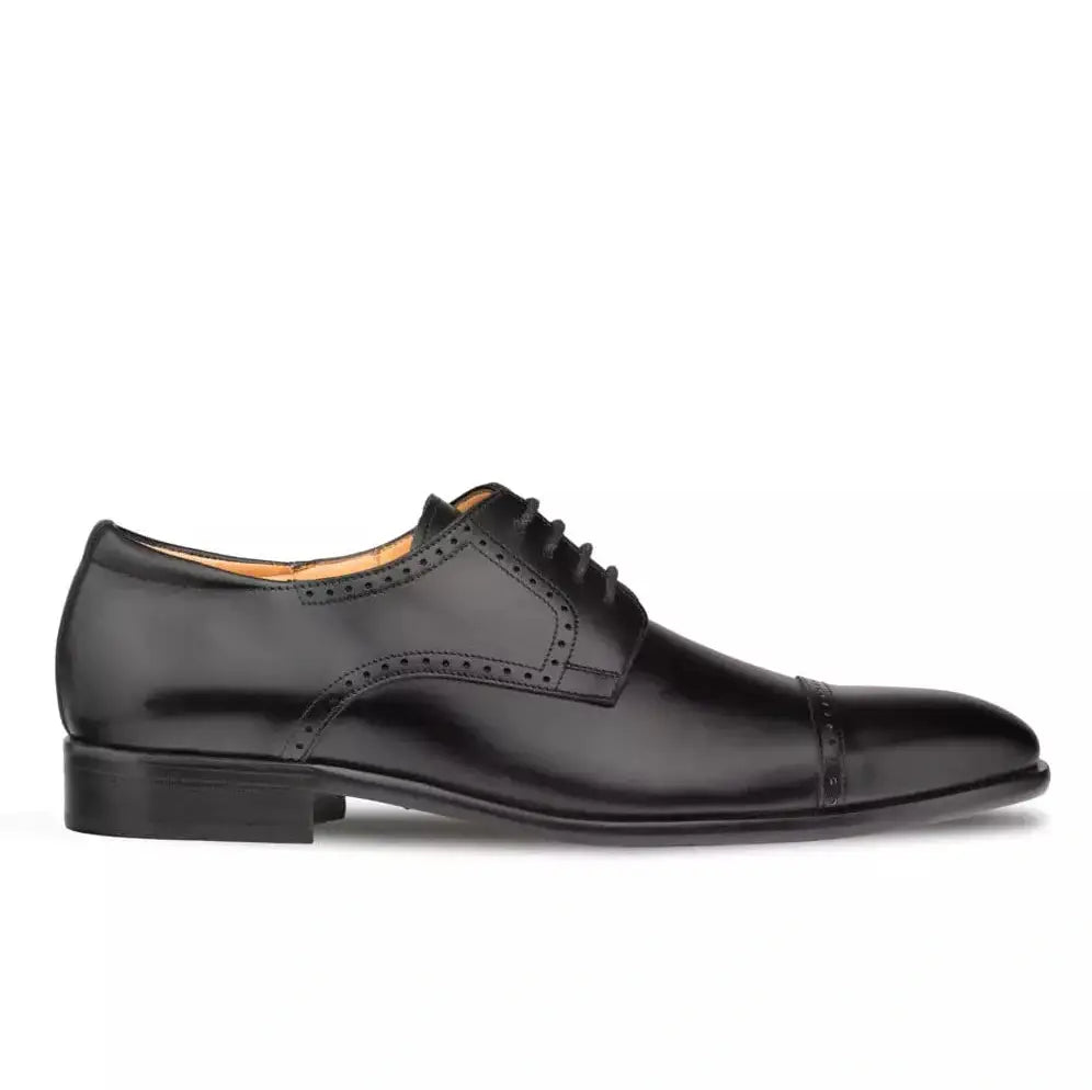Mezlan Mens Black Lace-up Oxford Cap Toe Leather Dress Shoes – The Suit