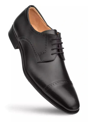 Mezlan SHOES Mezlan Mens Black Lace-up Oxford Cap Toe Leather Dress Shoes