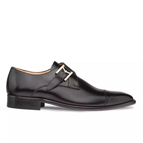Mezlan Mens Black Single Monk Strap Cap Toe Leather Dress Shoes Mezlan Mens Black Single Monk Strap Cap Toe Leather Dress Shoes