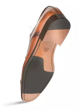 Mezlan SHOES Mezlan Mens Cognac Brown Lace-up Oxford Cap Toe Leather Dress Shoes