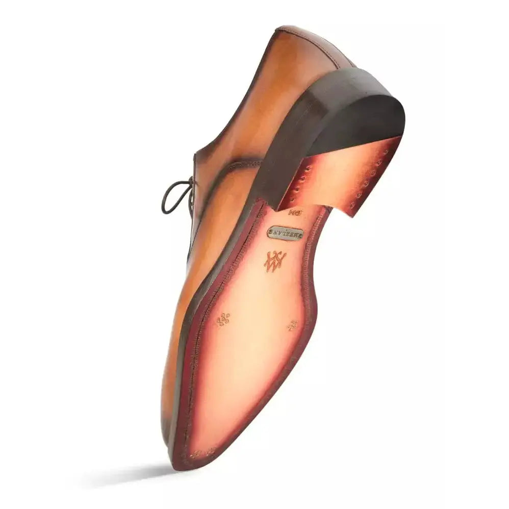 Mezlan Mens Solid Cognac Brown Lace-up Oxford Apron Toe Leather Dress Shoes 9 Mezlan Mens Solid Cognac Brown Lace-up Oxford Apron Toe Leather Dress Shoes 9