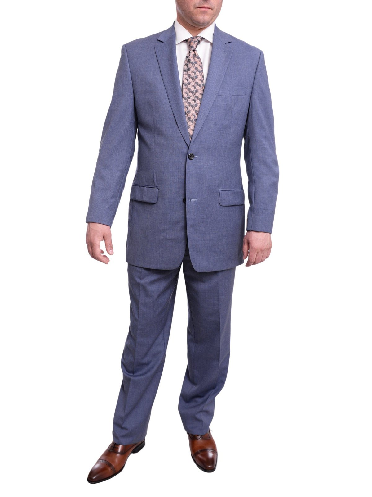 Michael Kors TWO PIECE SUITS Michael Kors Modern Fit Blue Textured Two Button Wool Suit