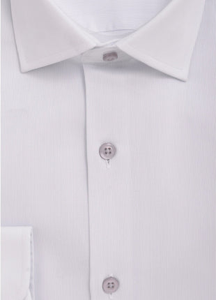 Modena SHIRTS Mens Cotton Blend Gray Twill Slim Fit Spread Collar Dress Shirt