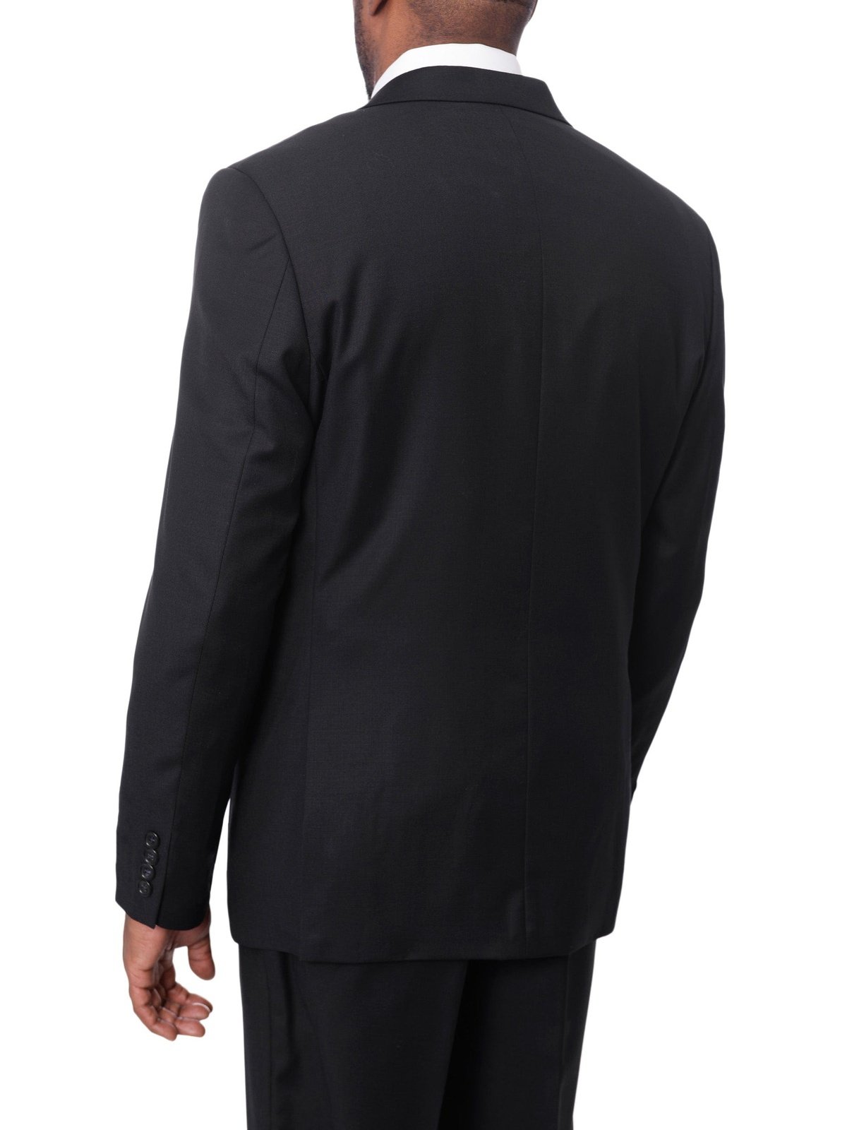 Montefino Uomo SUITS Montefino Mens Solid Navy Super 120s 100% Wool Regular Fit Suit