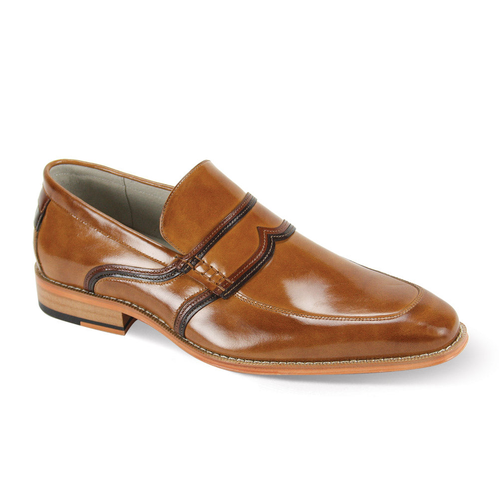 Giovanni Mens Tan Slip-on Loafer Leather Dress Shoes