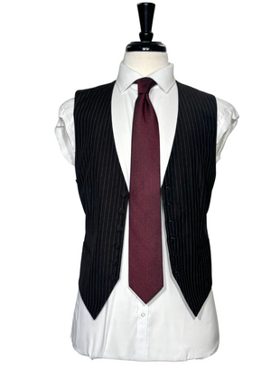 Brioni Mens Dark Brown Pinstripe Fully-Canvassed Peak Lapel Classic Fit 3-Piece Wool Blend Suit - 40S