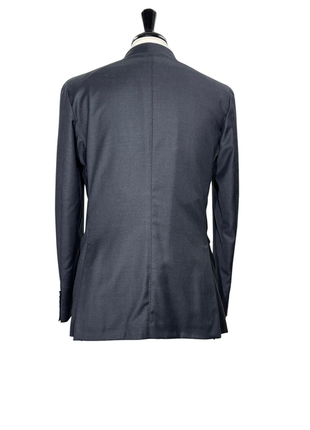 Anastasio Charcoal Textured Notch Lapel Classic Fit 3-button Wool Suit - 38R