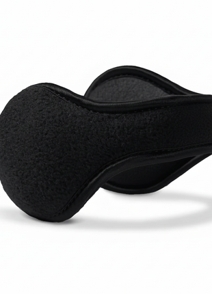 The Montreal Collection Black Behind the Head Design Fleece Stretch Ear Warmers - The Suit Depot