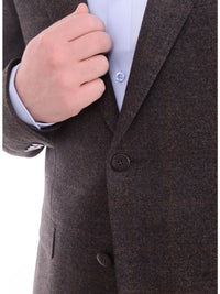 Thumbnail for Napoli BLAZERS Mens Napoli Slim Fit Brown Textured Half Canvassed Wool Blazer Sportcoat