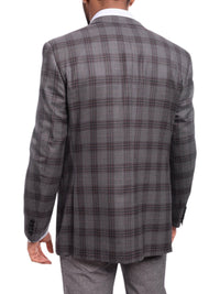 Thumbnail for Napoli BLAZERS Mens Napoli Slim Fit Charcoal Gray Plaid Half Canvassed Cotton Blazer Sportcoat