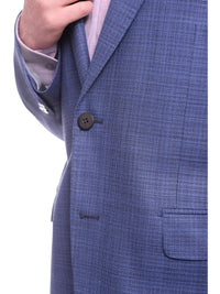 Thumbnail for Napoli BLAZERS Napoli Classic Fit Blue Stepweave Half Canvas Wool Blazer Coat