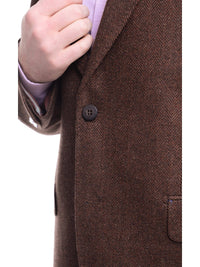 Thumbnail for Napoli BLAZERS Napoli Slim Fit Brown Herringbone Half Canvassed Loro Piana Wool Sportcoat