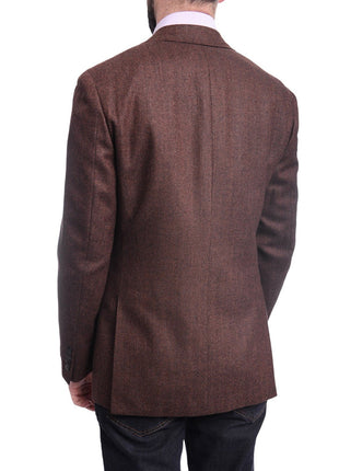 Napoli BLAZERS Napoli Slim Fit Brown Herringbone Half Canvassed Loro Piana Wool Sportcoat