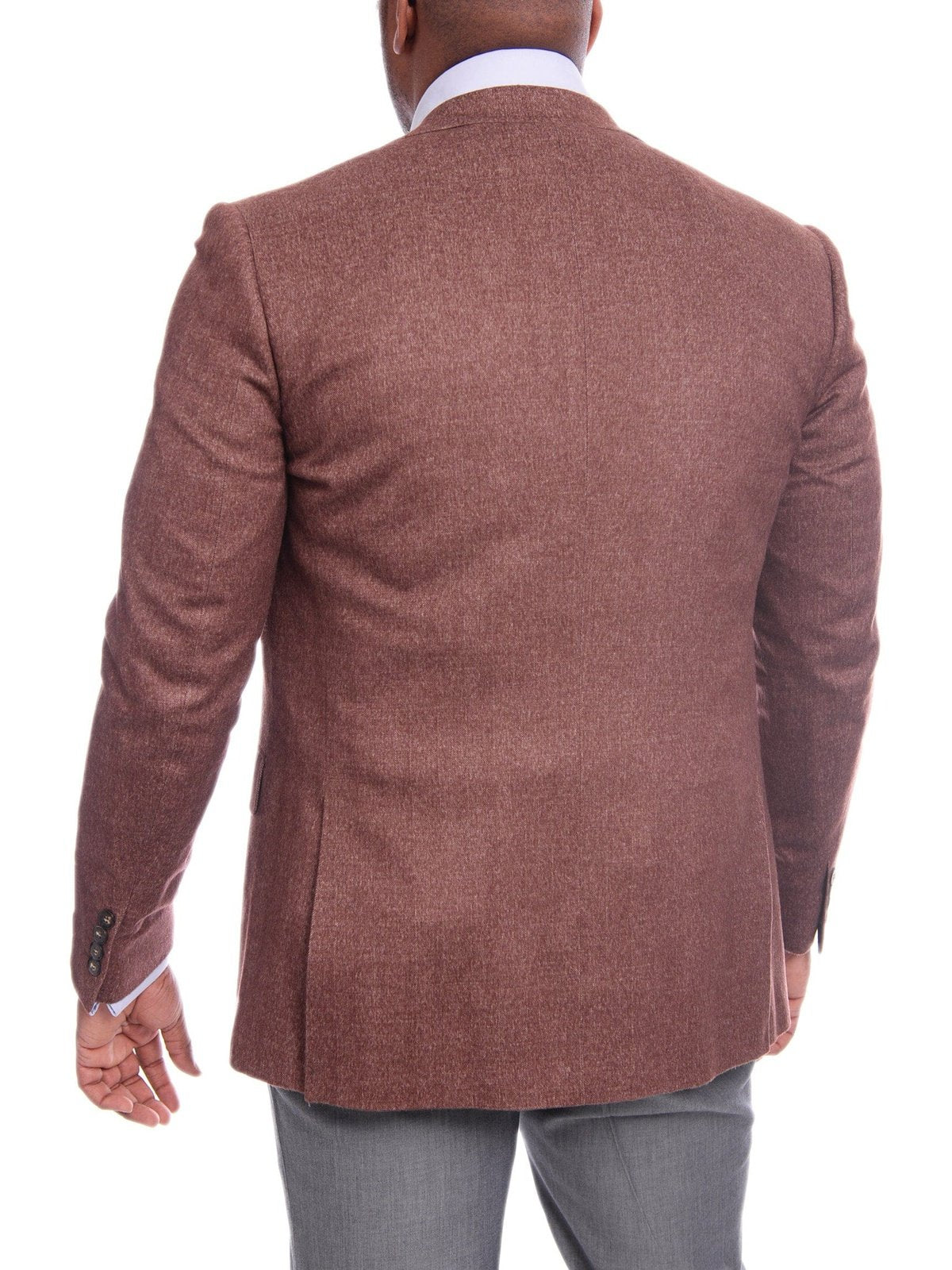Napoli BLAZERS Napoli Slim Fit Brown Herringbone Half Canvassed Wool Cashmere Blazer Sportcoat