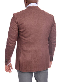 Thumbnail for Napoli BLAZERS Napoli Slim Fit Brown Herringbone Half Canvassed Wool Cashmere Blazer Sportcoat