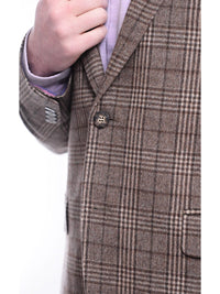 Thumbnail for Napoli BLAZERS Napoli Slim Fit Brown Plaid Half Canvassed Flannel Wool Cashmere Blend Sportcoat