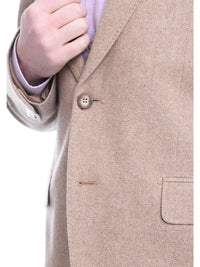 Thumbnail for Napoli BLAZERS Napoli Slim Fit Tan Herringbone Half Canvassed Cashmere Blazer Sportcoat