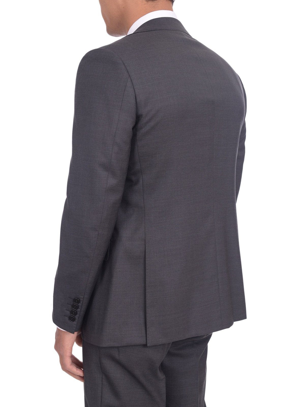 Napoli Sale Suits Mens Napoli Slim Fit Charcoal Gray Half Canvassed Italian Marzotto Wool Suit