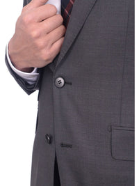 Thumbnail for Napoli Sale Suits Mens Napoli Slim Fit Charcoal Gray Half Canvassed Italian Marzotto Wool Suit