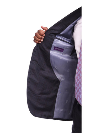 Napoli Sale Suits Napoli Slim Fit Blue Plaid Two Button Half Canvassed Reda Wool Suit