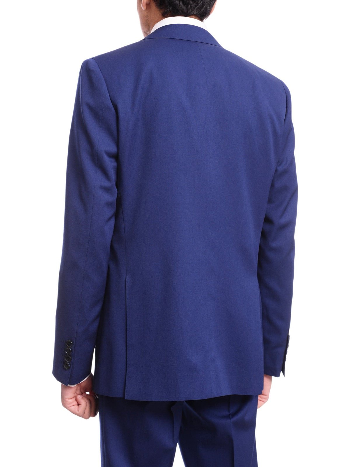 Napoli TWO PIECE SUITS Men&#39;s Napoli Slim Fit Solid Royal Blue Half Canvassed Two Button Reda Wool Suit