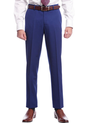 Napoli TWO PIECE SUITS Men's Napoli Slim Fit Solid Royal Blue Half Canvassed Two Button Reda Wool Suit