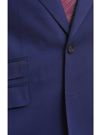 Thumbnail for Napoli TWO PIECE SUITS Men's Napoli Slim Fit Solid Royal Blue Half Canvassed Two Button Reda Wool Suit