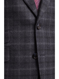 Thumbnail for Napoli TWO PIECE SUITS Mens Napoli Slim Fit Blue Plaid Half Canvassed Flannel Reda Wool Suit