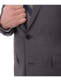 Thumbnail for Napoli TWO PIECE SUITS Mens Napoli Slim Fit Heather Gray Half Canvassed Wool Suit Ticket Pocket