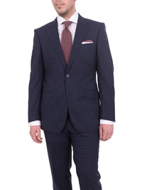 Thumbnail for Napoli TWO PIECE SUITS Mens Napoli Slim Fit Solid Blue Half Canvassed Marzotto Wool Suit