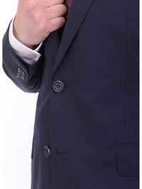 Thumbnail for Napoli TWO PIECE SUITS Mens Napoli Slim Fit Solid Blue Half Canvassed Marzotto Wool Suit