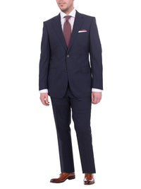 Thumbnail for Napoli TWO PIECE SUITS Mens Napoli Slim Fit Solid Blue Half Canvassed Marzotto Wool Suit