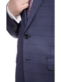 Thumbnail for Napoli TWO PIECE SUITS Napoli Classic Fit Blue Plaid Half Canvassed Lanificio Tg Di Fabio Wool Suit