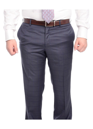 Napoli TWO PIECE SUITS Napoli Classic Fit Blue Plaid Half Canvassed Lanificio Tg Di Fabio Wool Suit