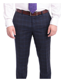 Thumbnail for Napoli TWO PIECE SUITS Napoli Slim Fit Blue Plaid Half Canvassed Super 120s Guabello Wool Suit