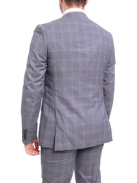 Thumbnail for Napoli TWO PIECE SUITS Napoli Slim Fit Blue With White Plaid Half Canvassed Guabello Wool Suit