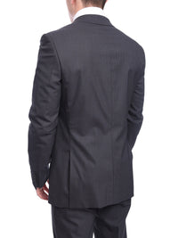 Thumbnail for Napoli TWO PIECE SUITS Napoli Slim Fit Gray Pinstripe Two Button Wool Suit With Wide Peak Lapels
