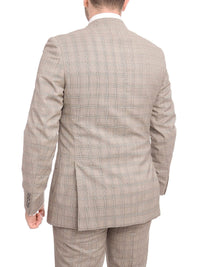 Thumbnail for Napoli TWO PIECE SUITS Napoli Slim Fit Light Brown Glen Plaid Half Canvassed Marzotto Wool Suit