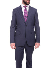 Thumbnail for Napoli TWO PIECE SUITS Napoli Slim Fit Navy Blue Check Two Button Half Canvassed Super 150s Wool Suit