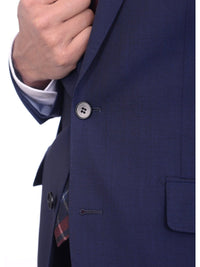 Thumbnail for Napoli TWO PIECE SUITS Napoli Slim Fit Navy Blue Textured Two Button Half Canvassed Wool Suit
