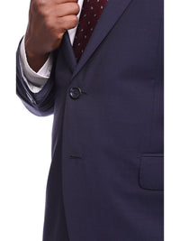 Thumbnail for Napoli TWO PIECE SUITS Napoli Slim Fit Solid Navy Blue Two Button Half Canvassed Guabello Wool Suit