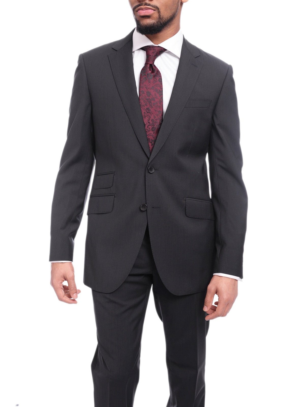 Napoli TWO PIECE SUITS Napoli Slim Fit Subtle Navy Pinstripe Half Canvassed Marzotto Wool Suit