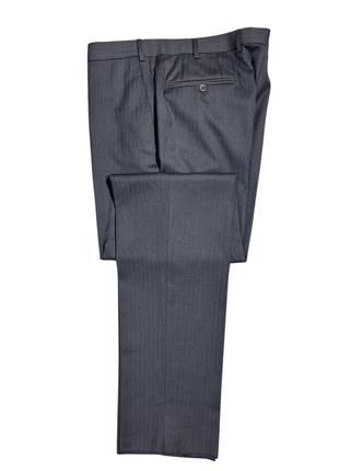 Isaia Mens Charcoal Gray Tonal Stripe Fully-Canvassed Notch Lapel Slim Fit 2-Button Wool Suit - 44L